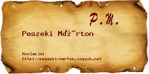 Peszeki Márton névjegykártya
